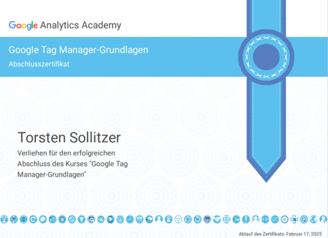 Zertifikat Google Tag Manager